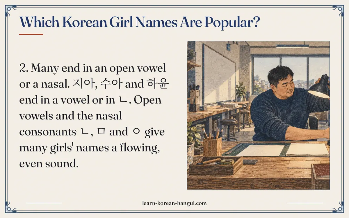 Which Korean girl names are popular?