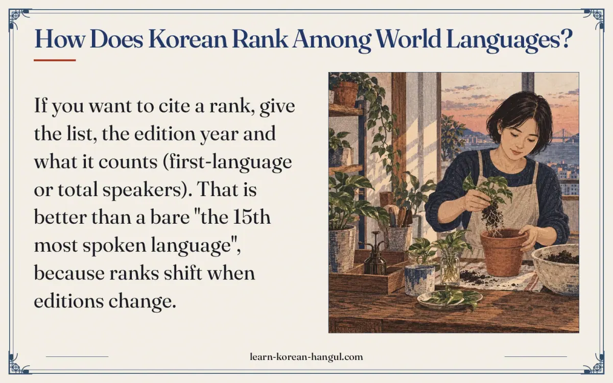 How does Korean rank among world languages?