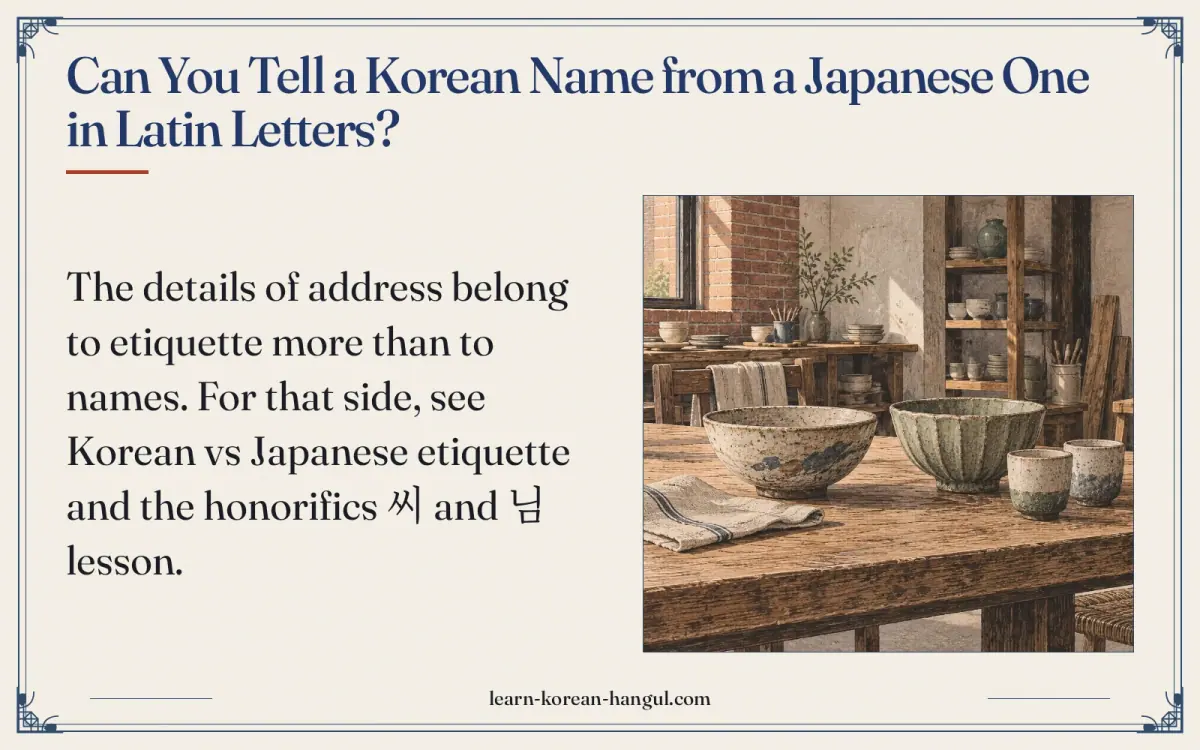 Can you tell a Korean name from a Japanese one in Latin letters?
