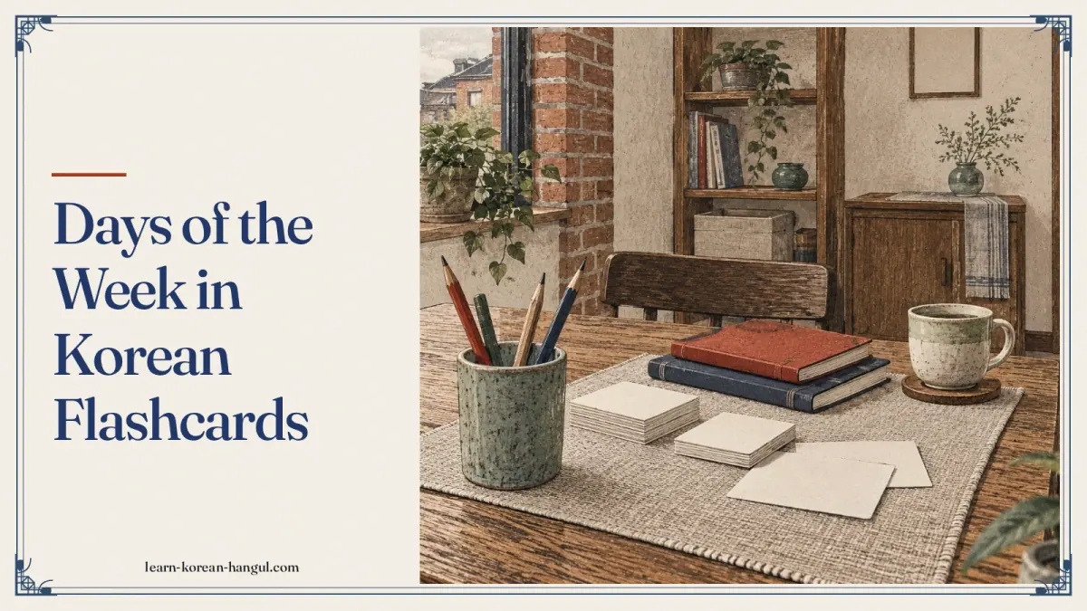 Days of the Week in Korean Flashcards