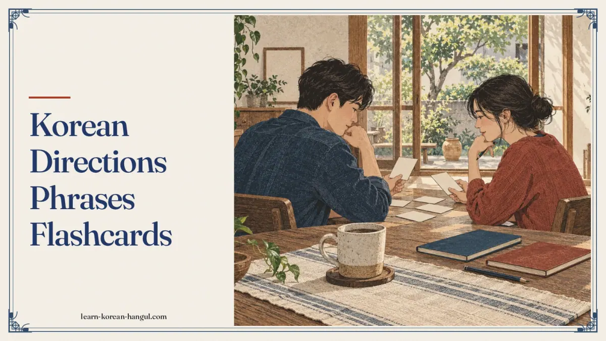Korean Directions Phrases Flashcards