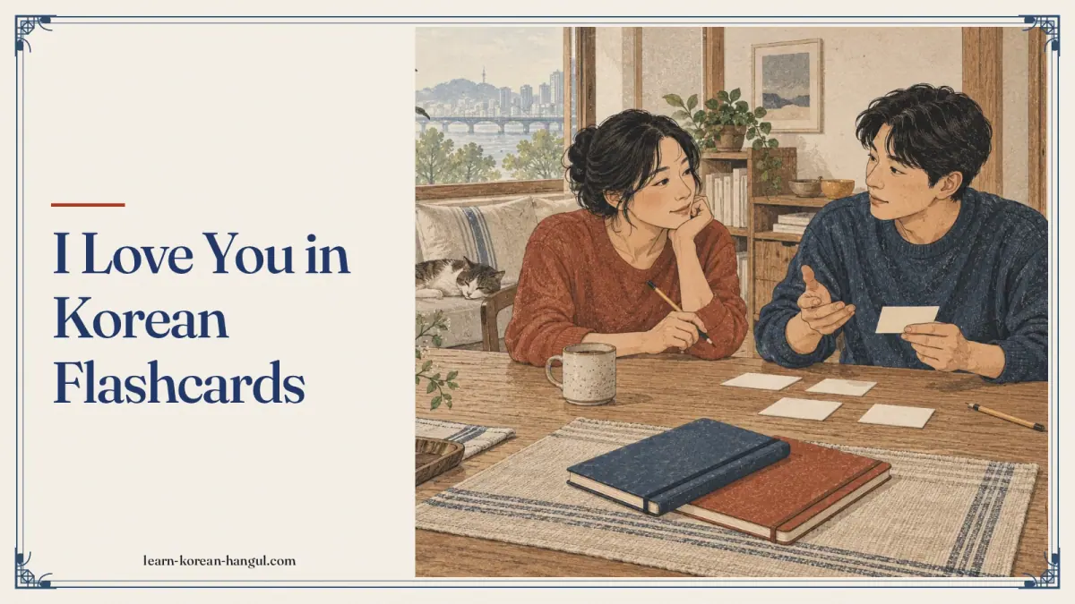 I Love You in Korean Flashcards