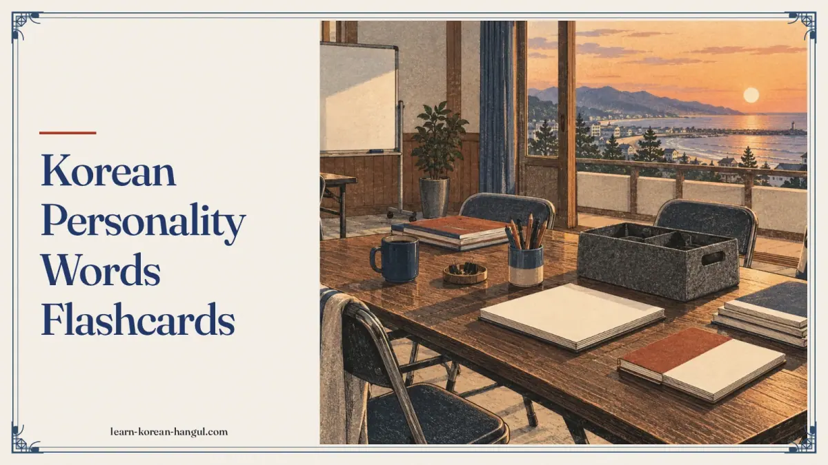Korean Personality Words Flashcards