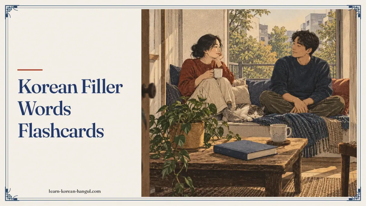 Korean Filler Words Flashcards