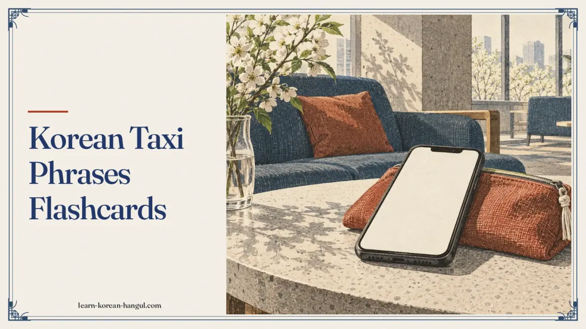 Korean Taxi Phrases Flashcards