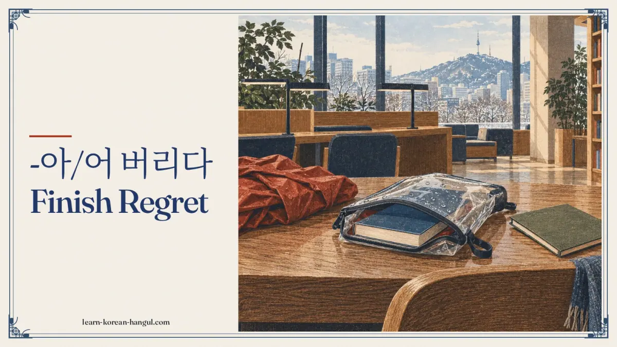 -아/어 버리다 finish regret