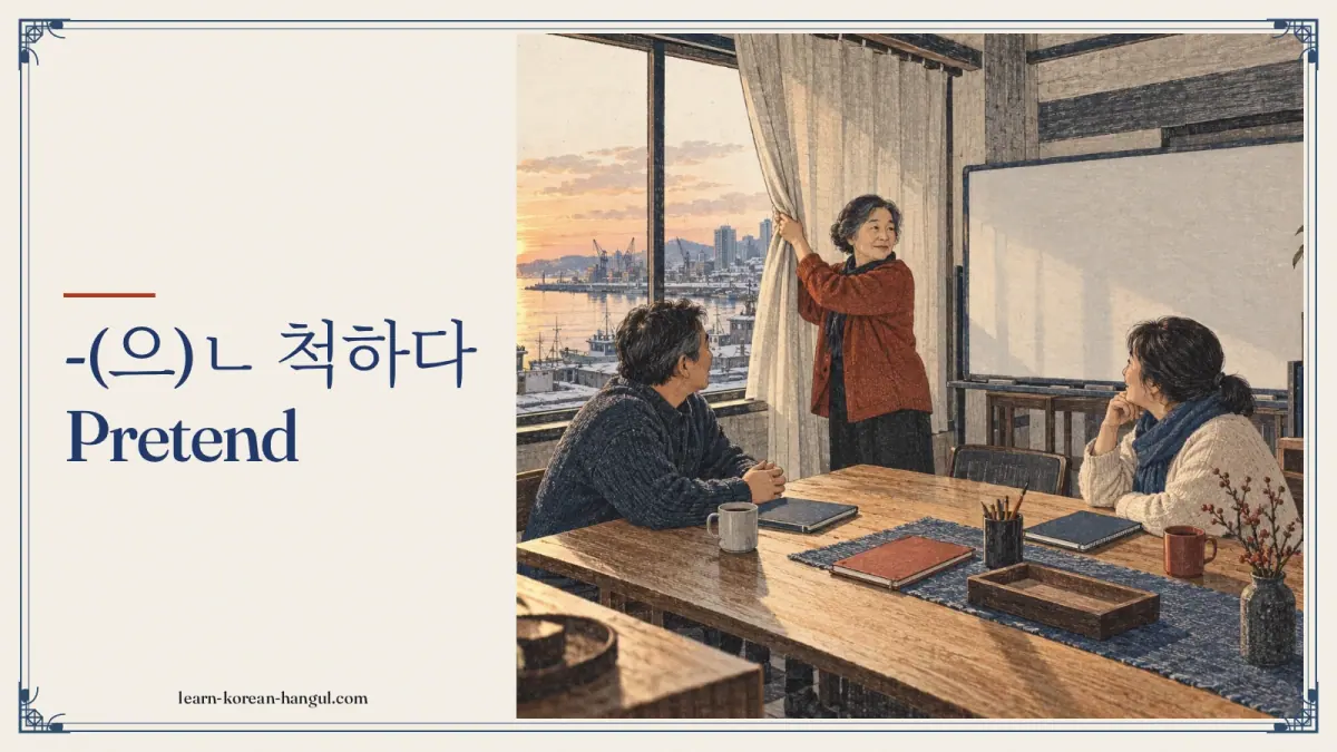 -(으)ㄴ 척하다 pretend
