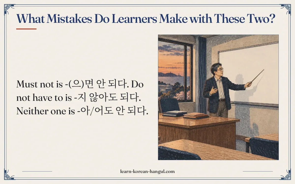 What mistakes do learners make with these two?