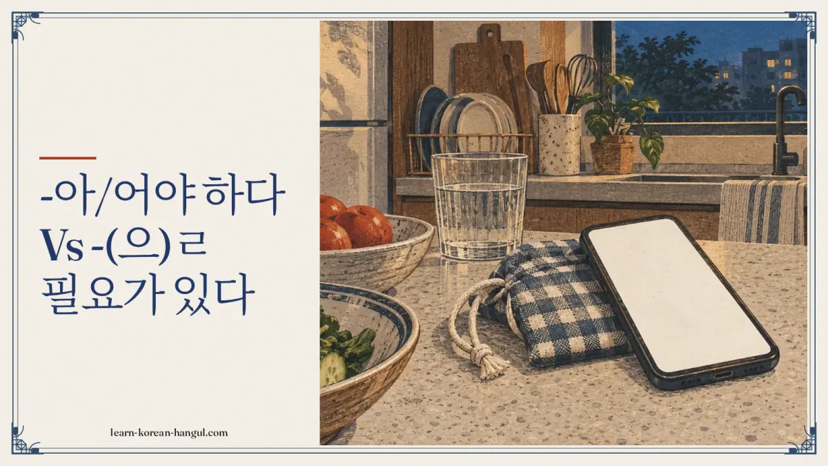 -아/어야 하다 vs -(으)ㄹ 필요가 있다