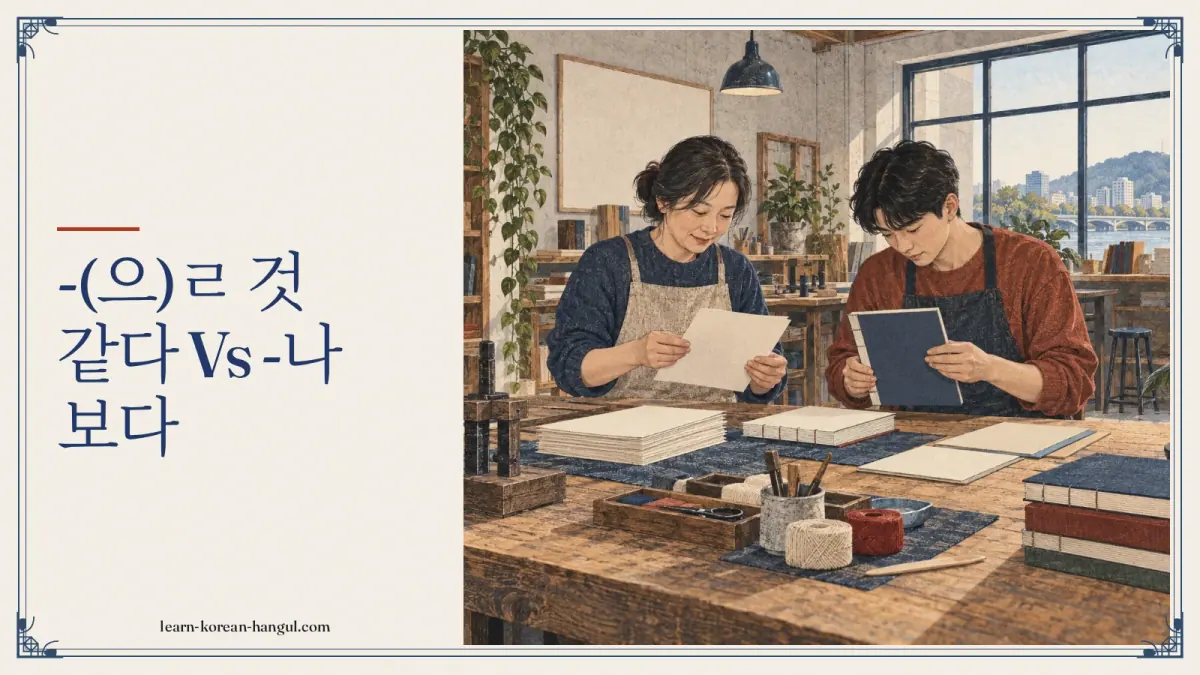 -(으)ㄹ 것 같다 vs -나 보다