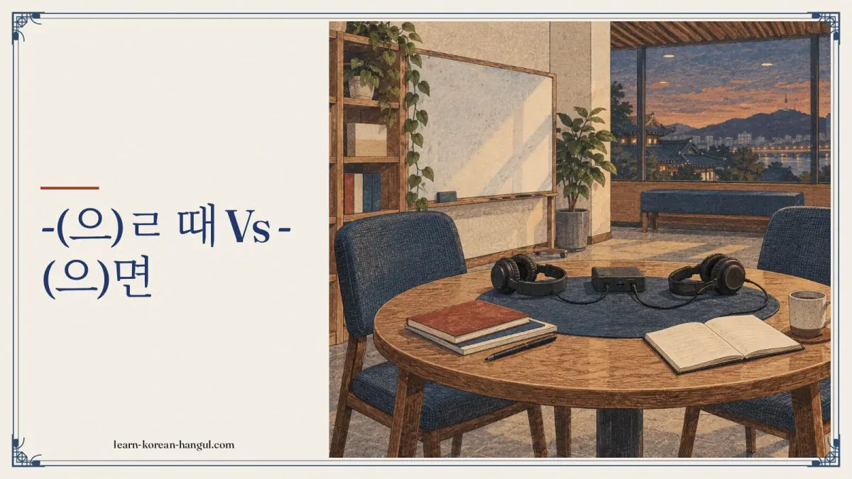 -(으)ㄹ 때 vs -(으)면