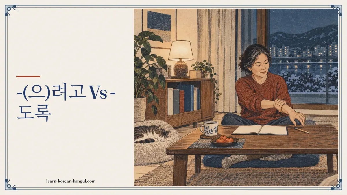 -(으)려고 vs -도록