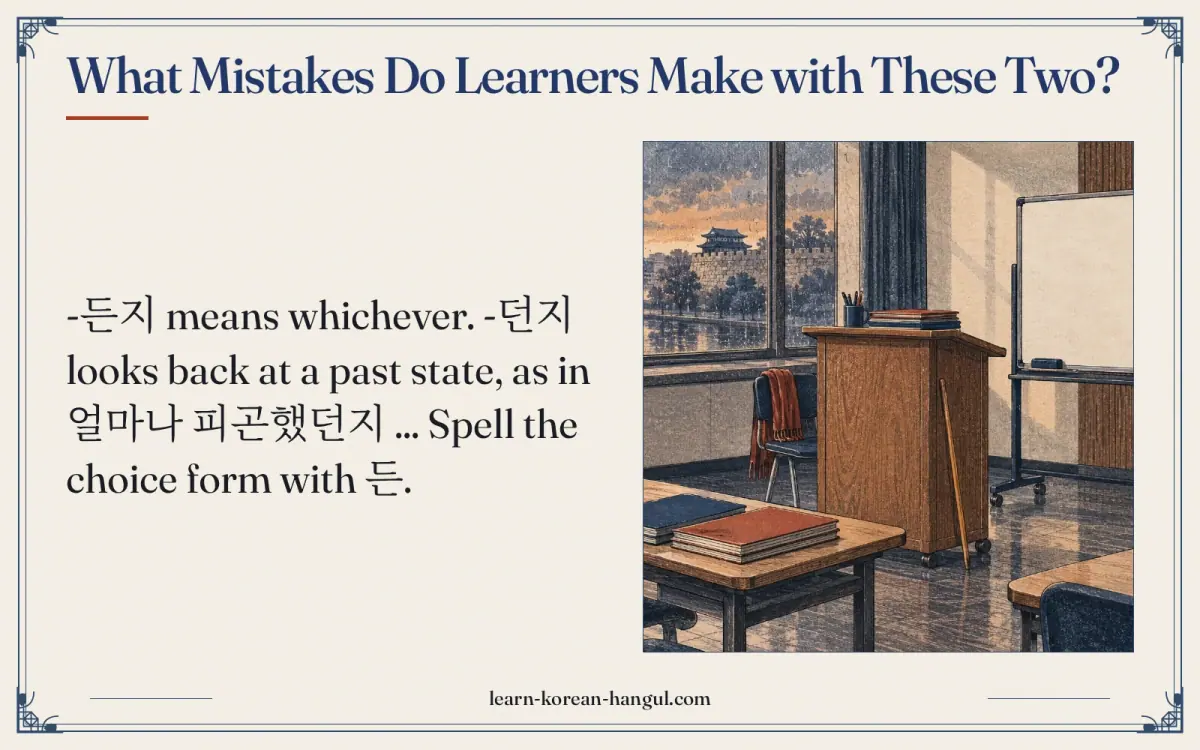 What mistakes do learners make with these two?