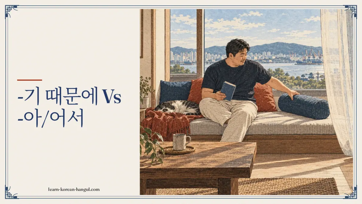 -기 때문에 vs -아/어서