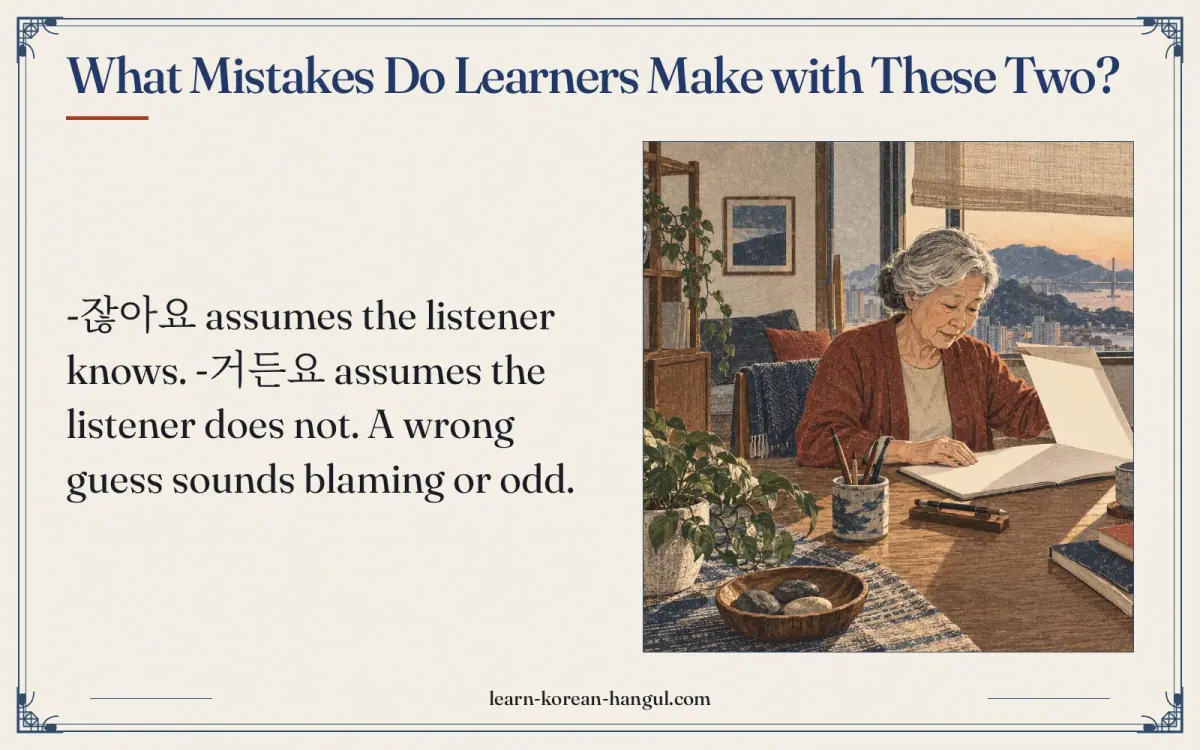 What mistakes do learners make with these two?