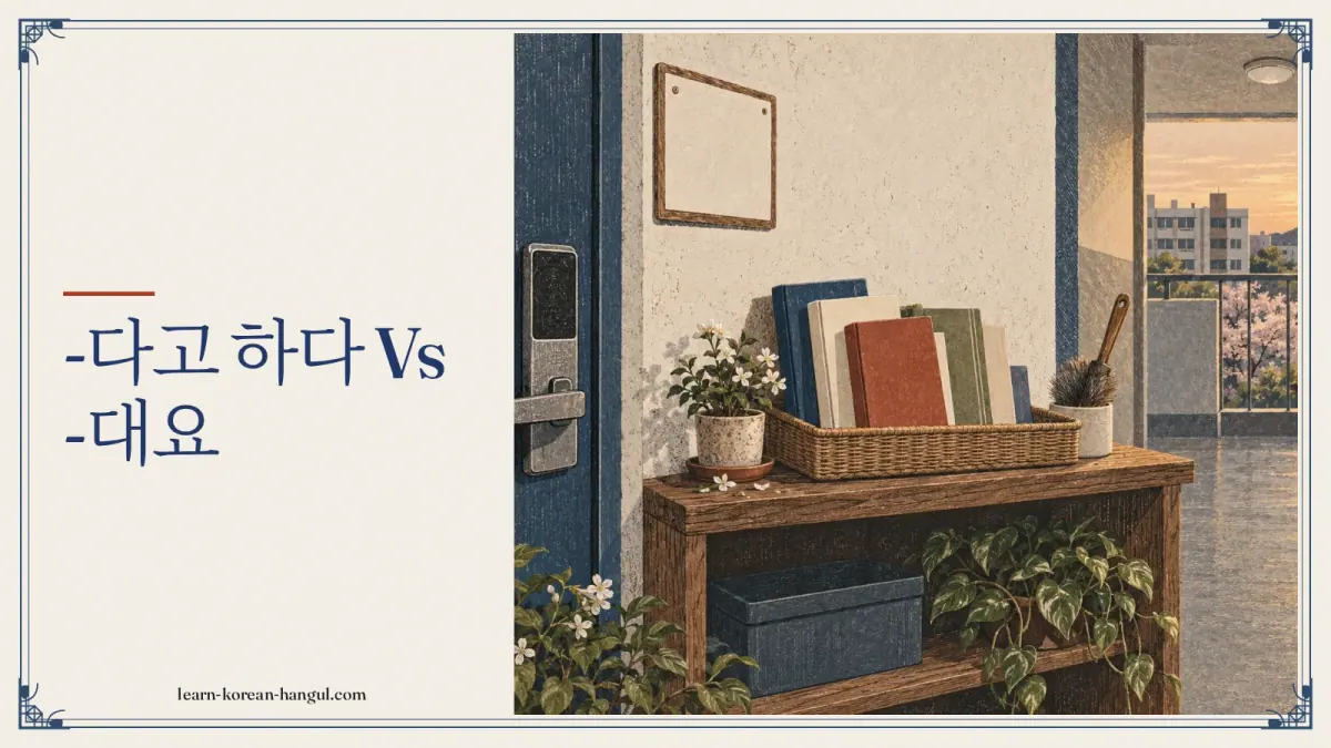 -다고 하다 vs -대요
