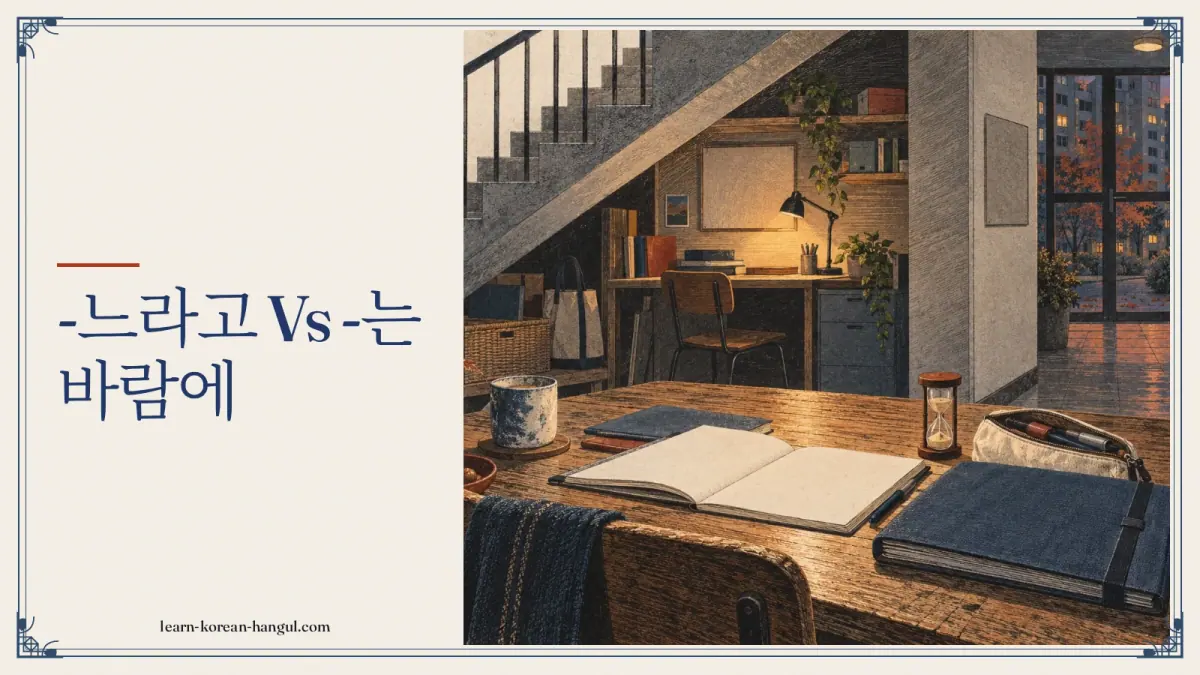 -느라고 vs -는 바람에