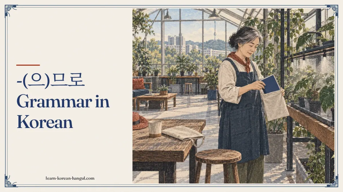 -(으)므로 grammar in Korean