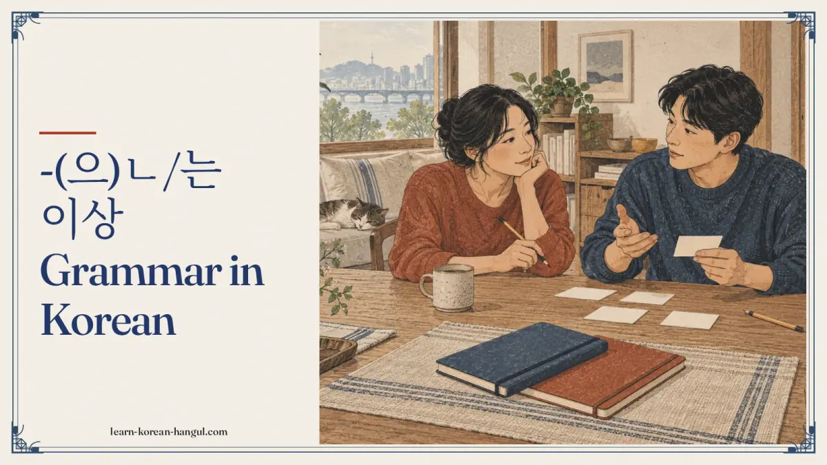 -(으)ㄴ/는 이상 grammar in Korean