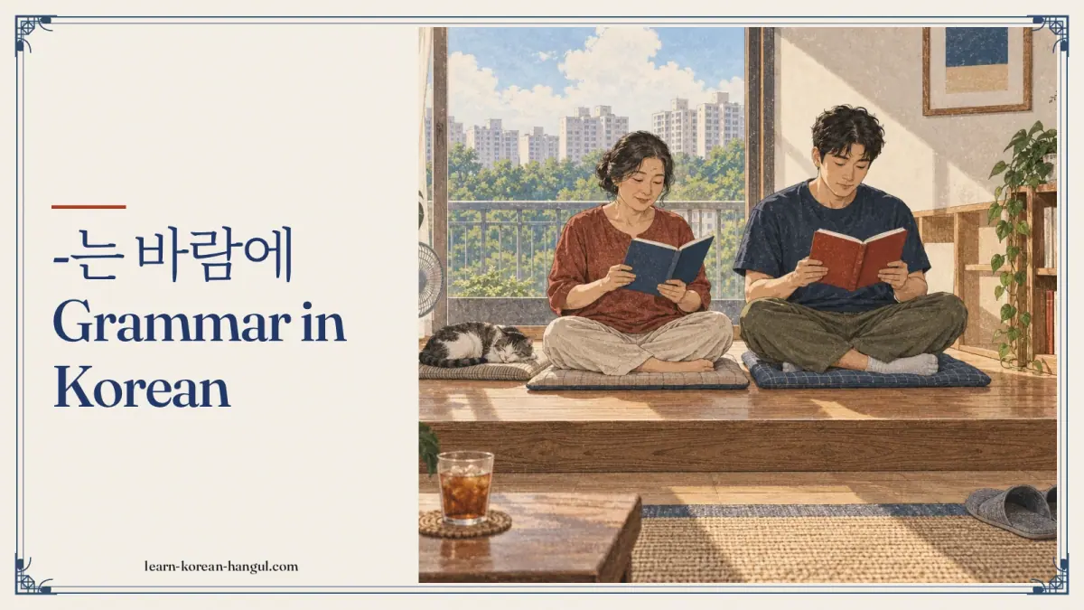 -는 바람에 grammar in Korean