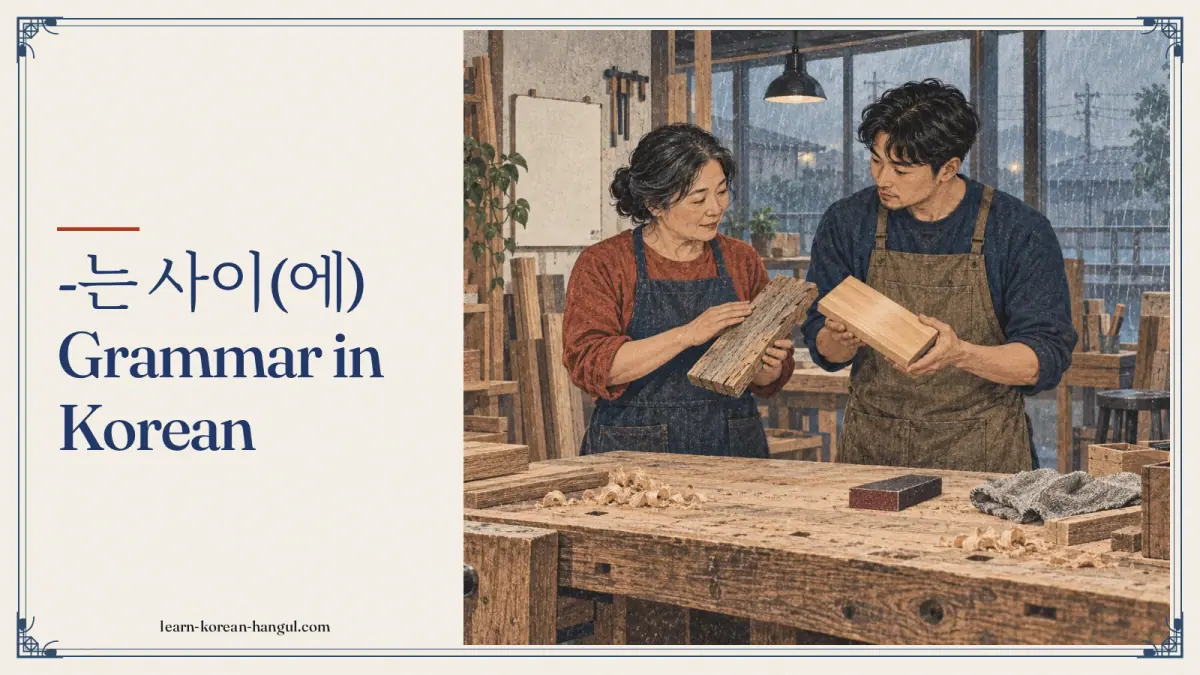 -는 사이(에) grammar in Korean