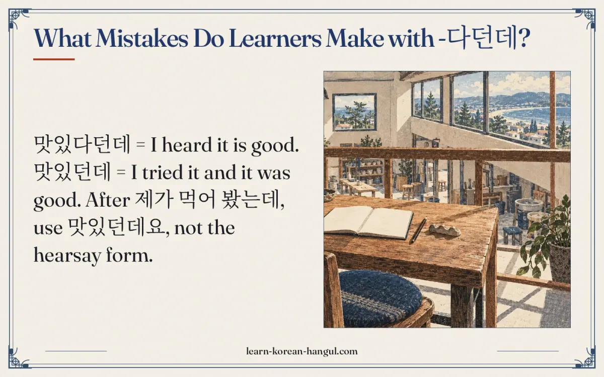 What mistakes do learners make with -다던데?