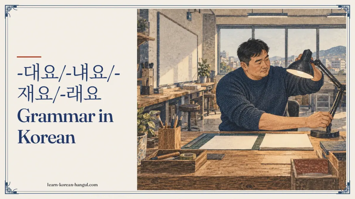 -대요/-냬요/-재요/-래요 grammar in Korean
