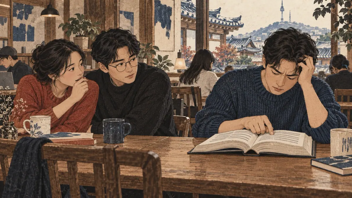 Café learners infer a book is difficult by watching a puzzled reader.