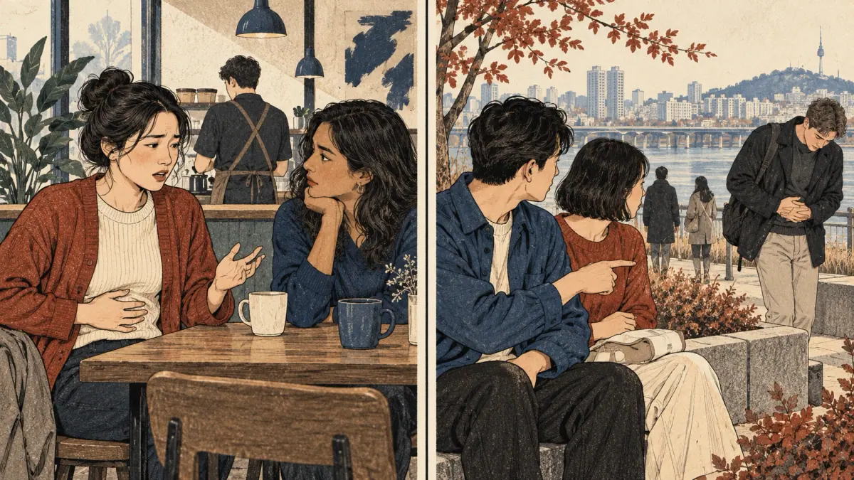 Two scenes compare knowing your own illness with inferring illness from another person’s symptoms.