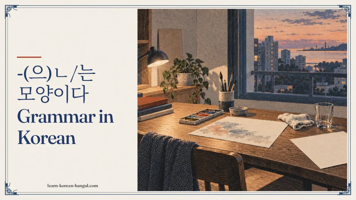 -(으)ㄴ/는 모양이다 grammar in Korean