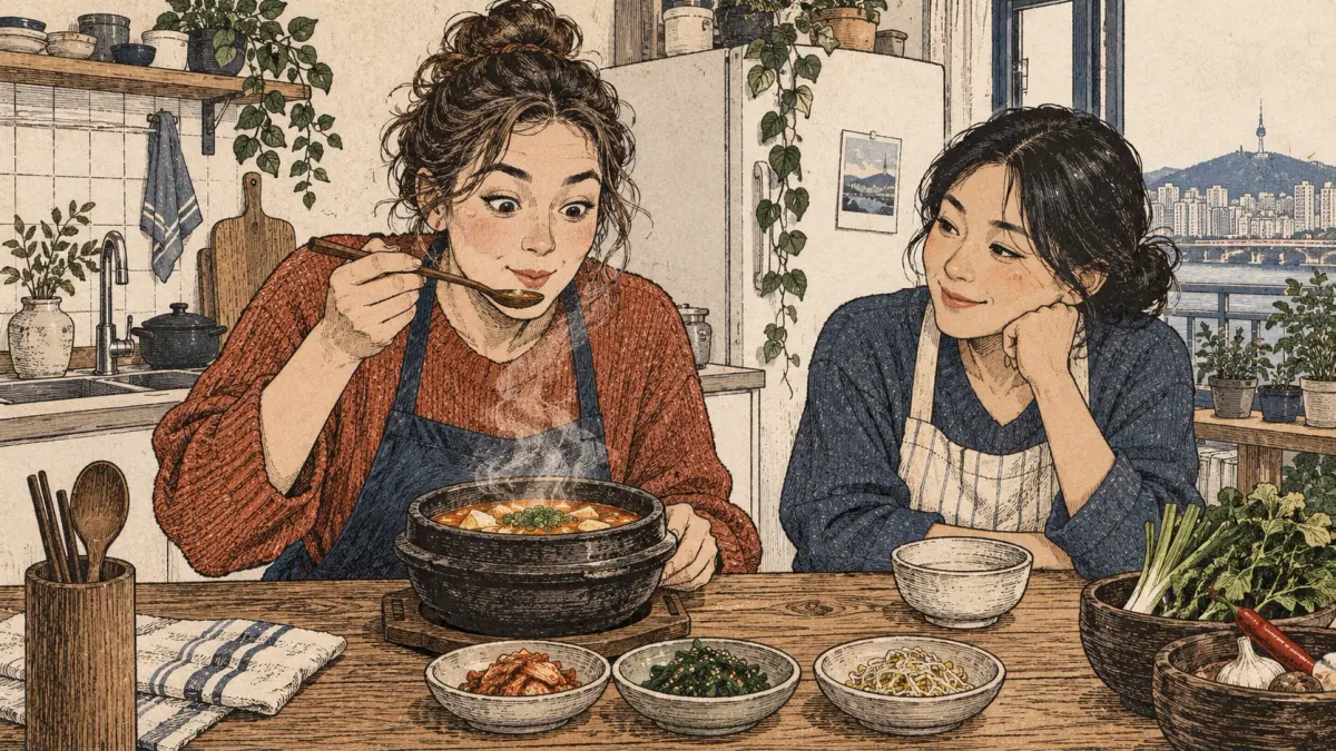 A learner discovers how delicious the soup tastes.