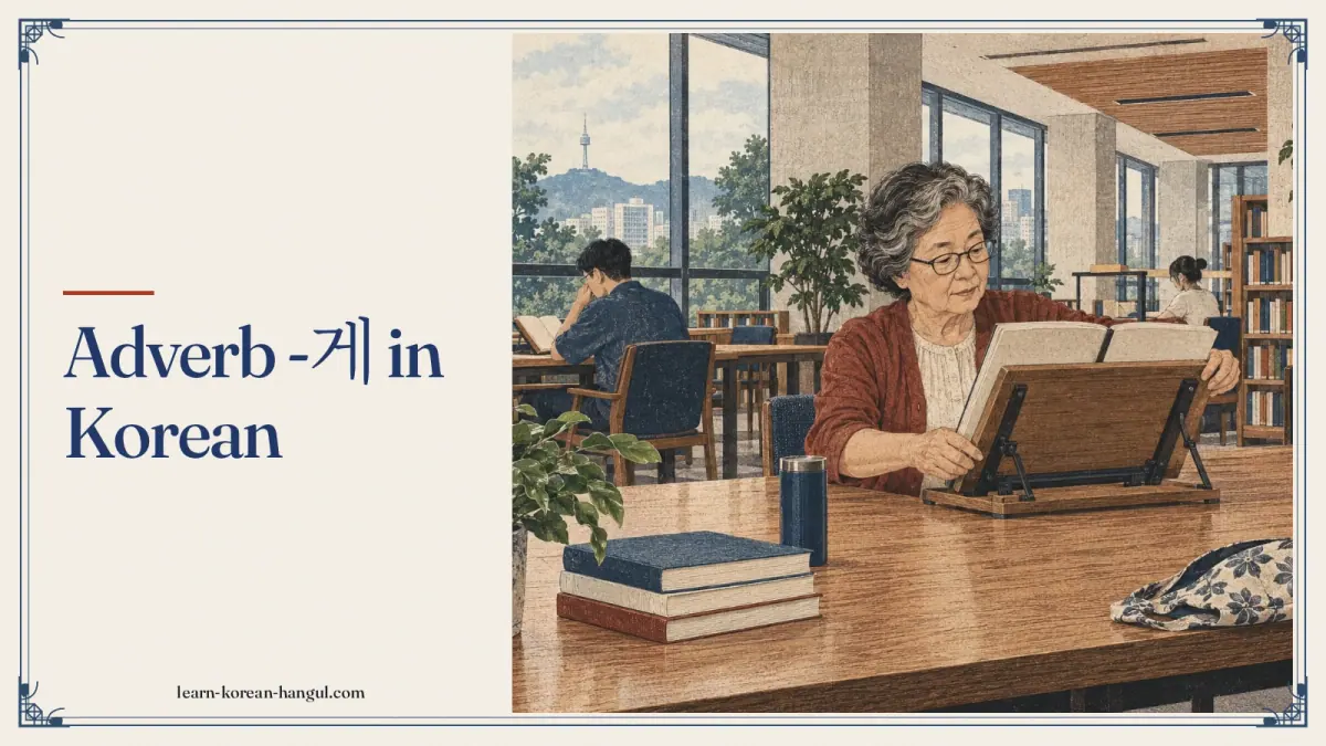 Adverb -게 in korean