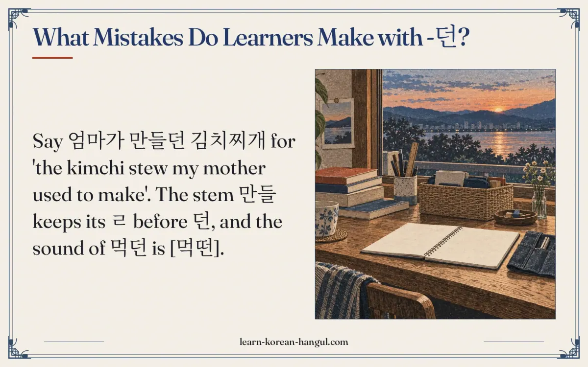 What mistakes do learners make with -던?