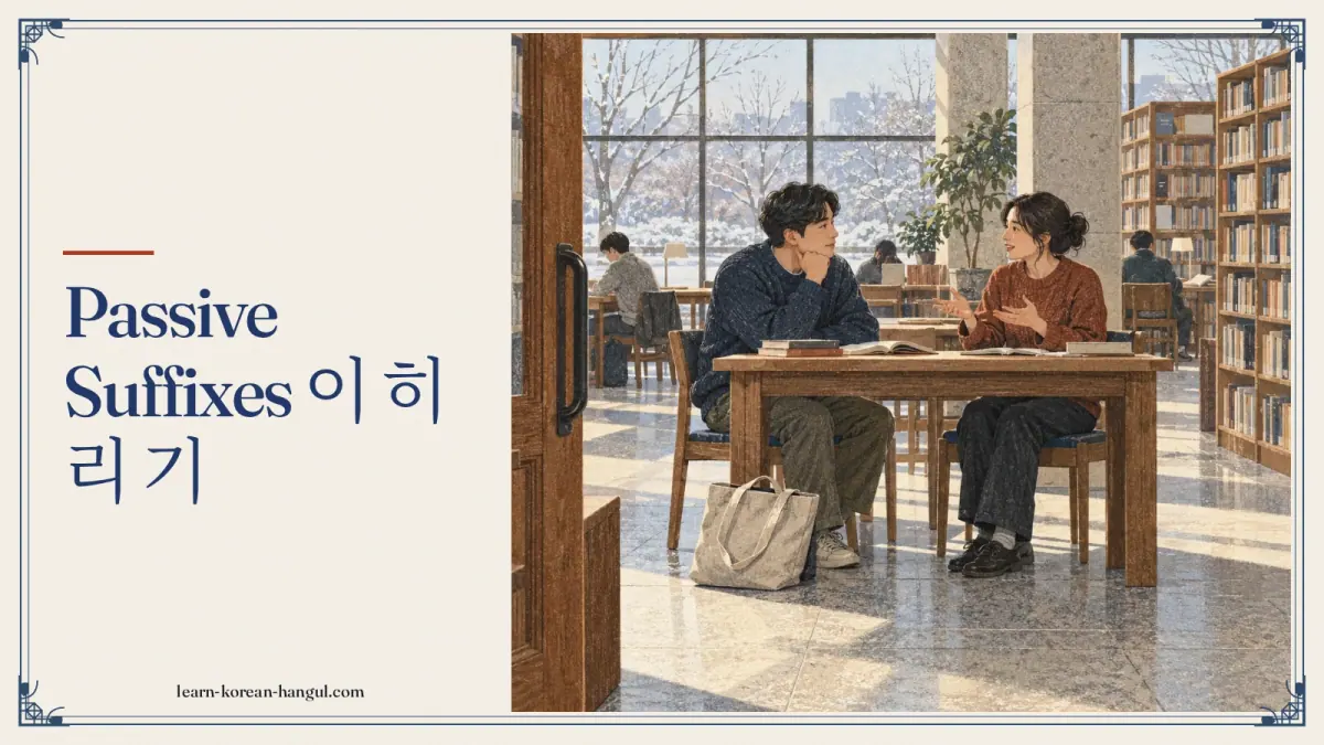 Passive suffixes 이 히 리 기