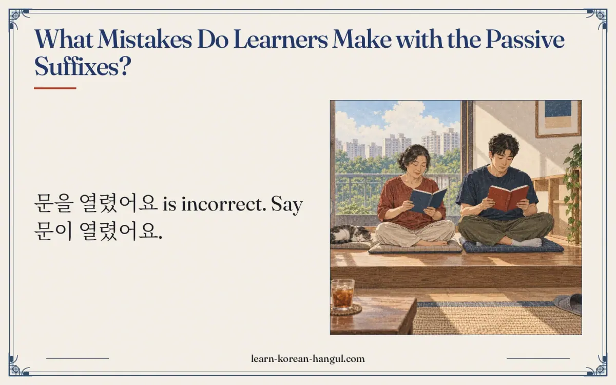 What mistakes do learners make with the passive suffixes?