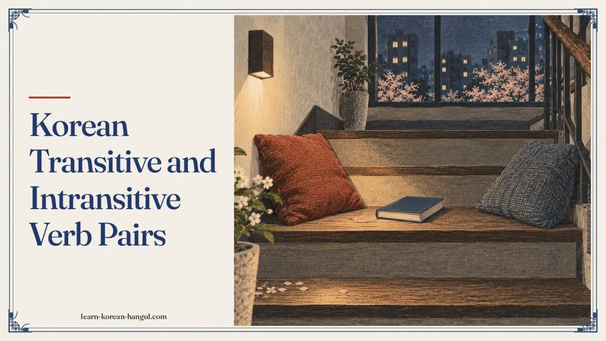 Korean transitive and intransitive verb pairs