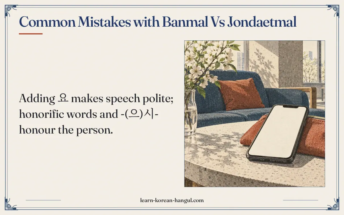Common mistakes with banmal vs jondaetmal