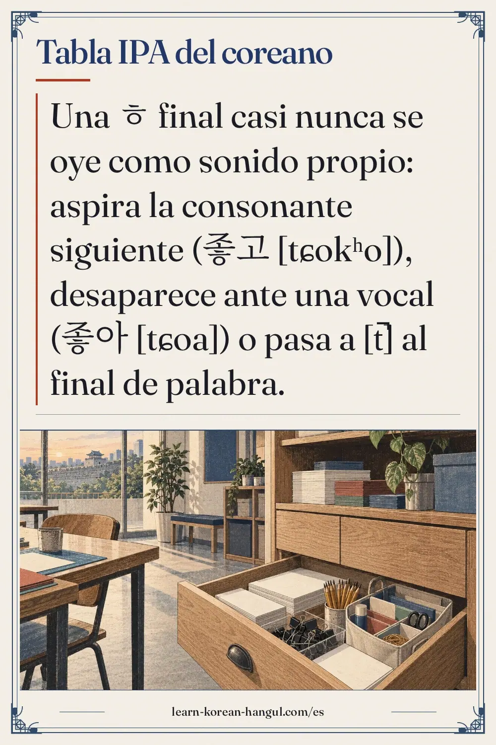 Tabla IPA del coreano