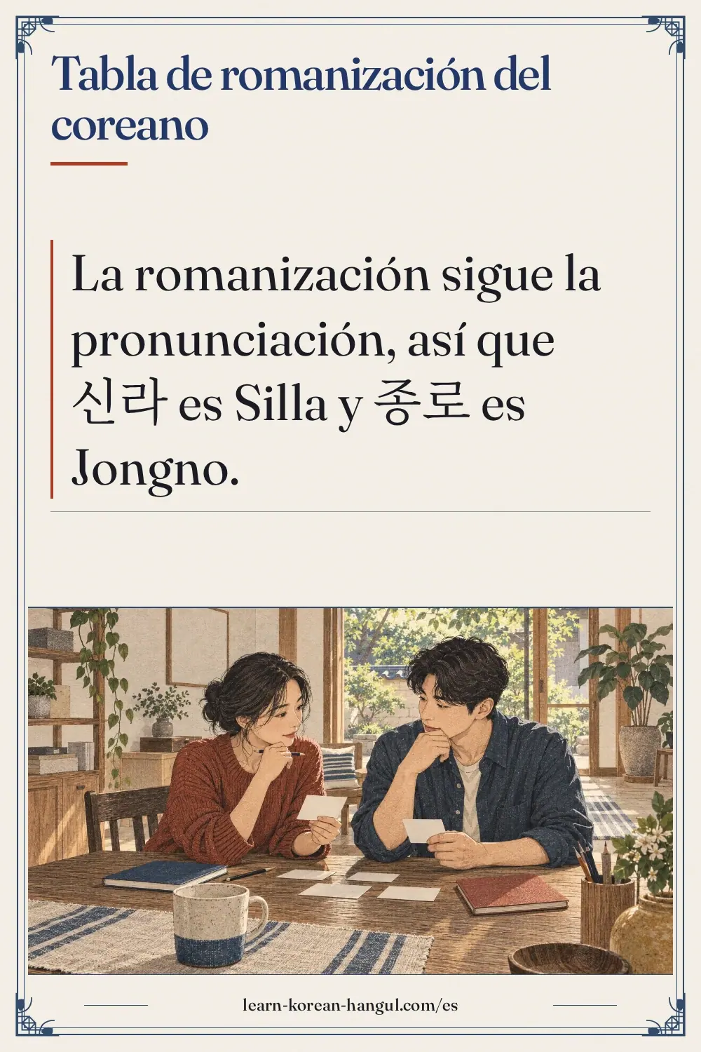 Tabla de romanización del coreano