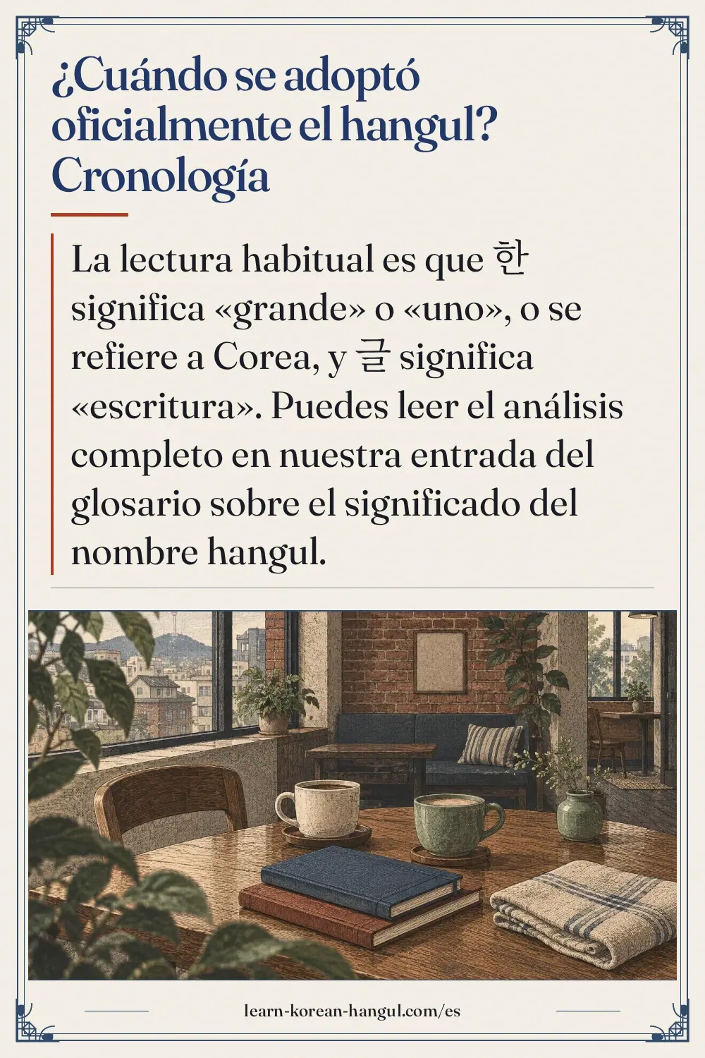 ¿Cuándo se adoptó oficialmente el hangul? Cronología
