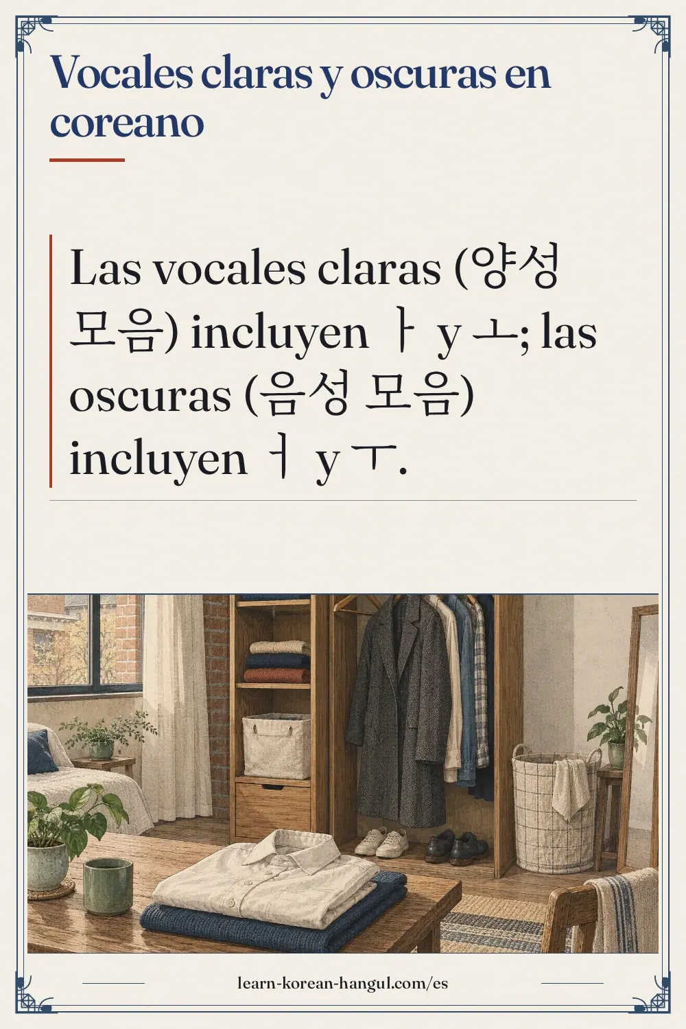 Vocales claras y oscuras en coreano