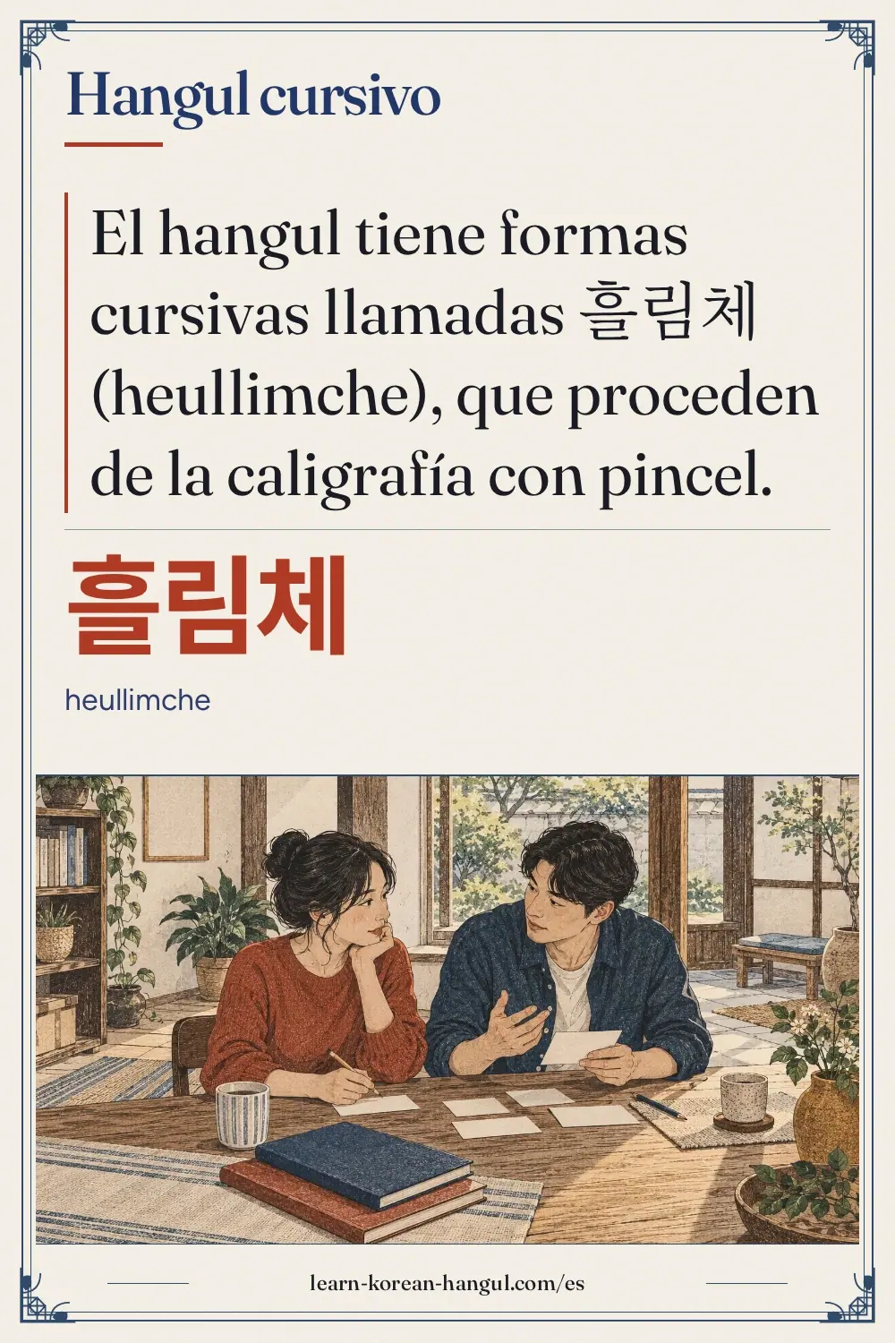 흘림체 · heullimche · Hangul cursivo