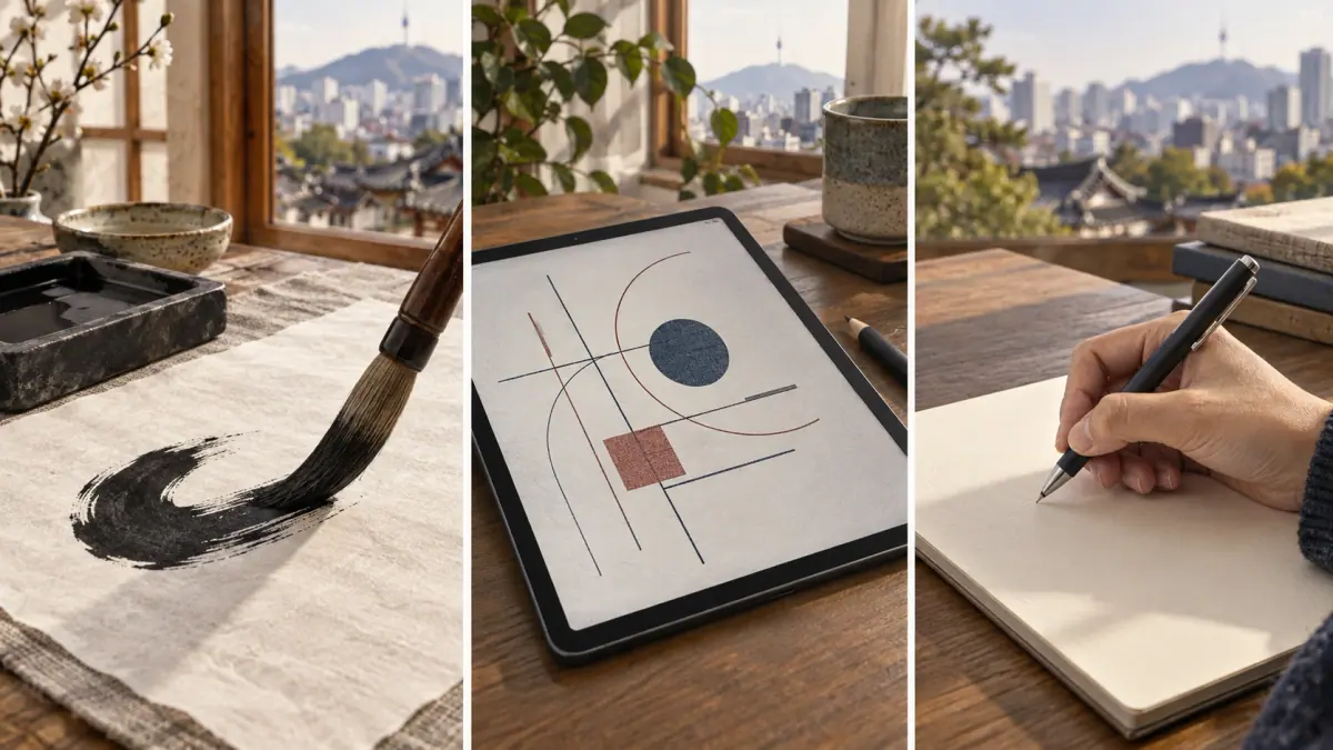 Brush, screen and pen show why print differs from handwriting.