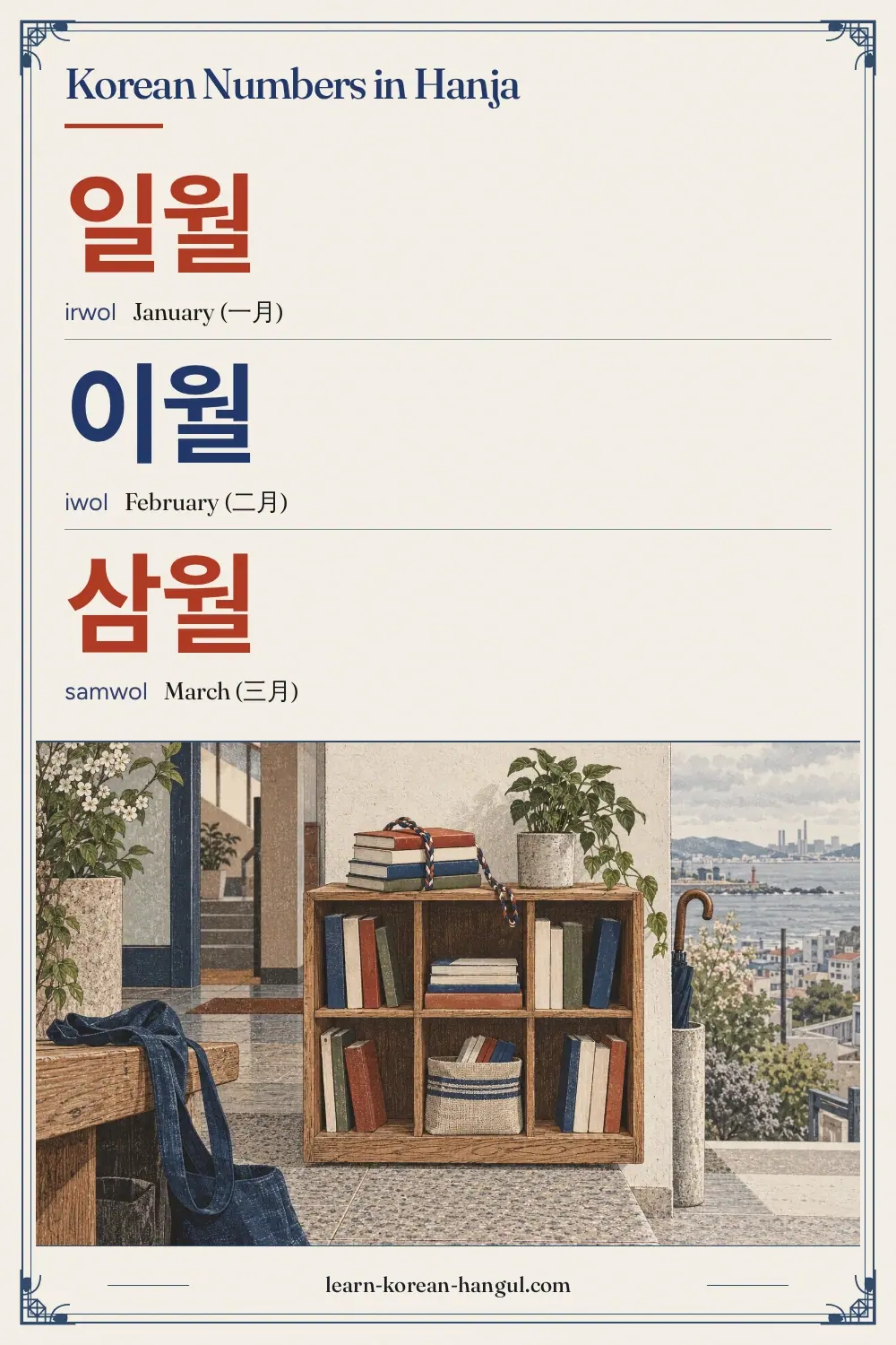 일월 · irwol · January (一月) · Korean Numbers in Hanja