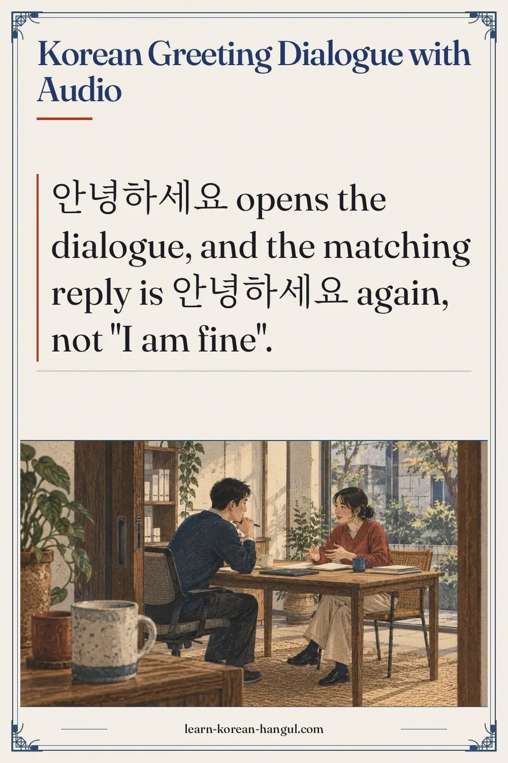 Korean Greeting Dialogue with Audio