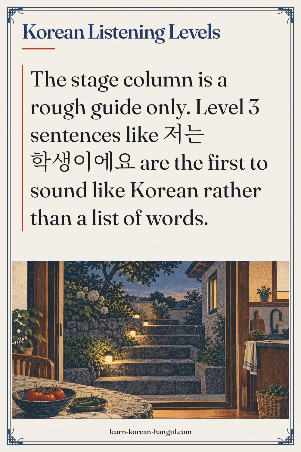 Korean Listening Levels