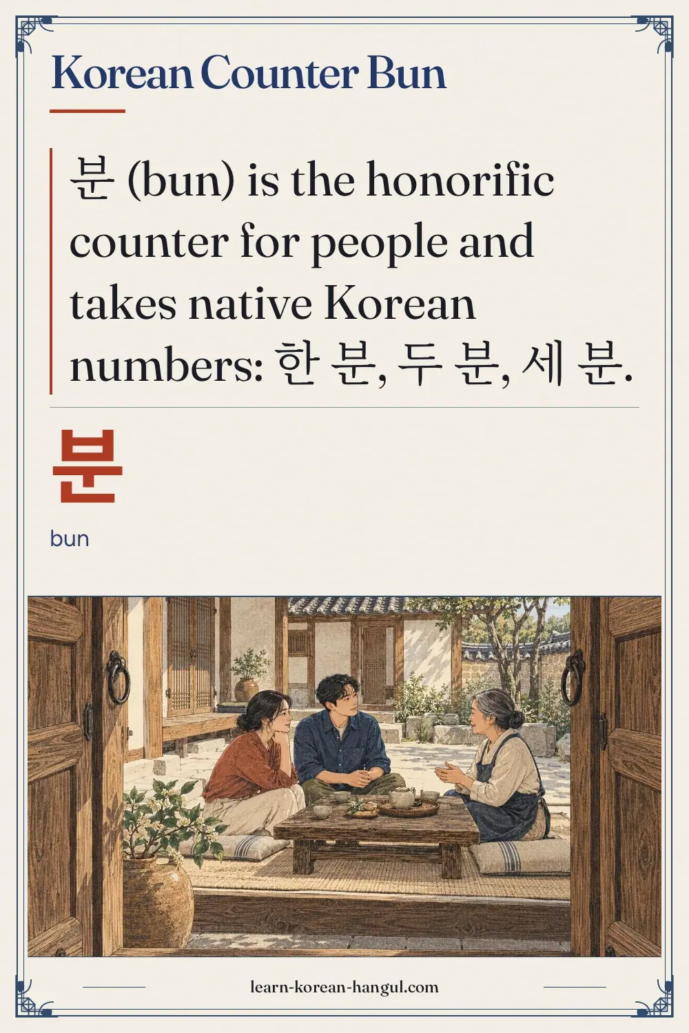 분 · bun · Korean Counter Bun