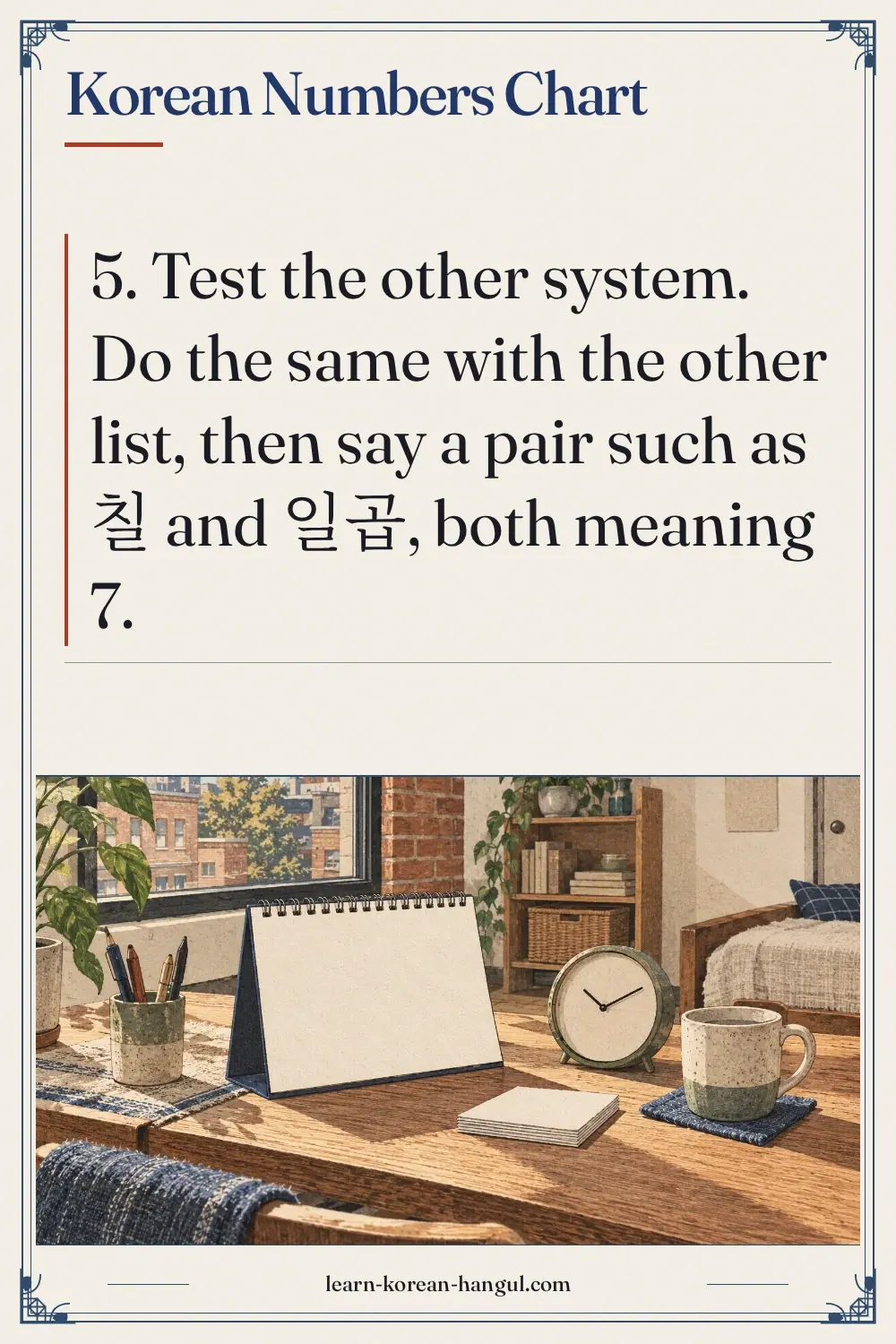Korean Numbers Chart