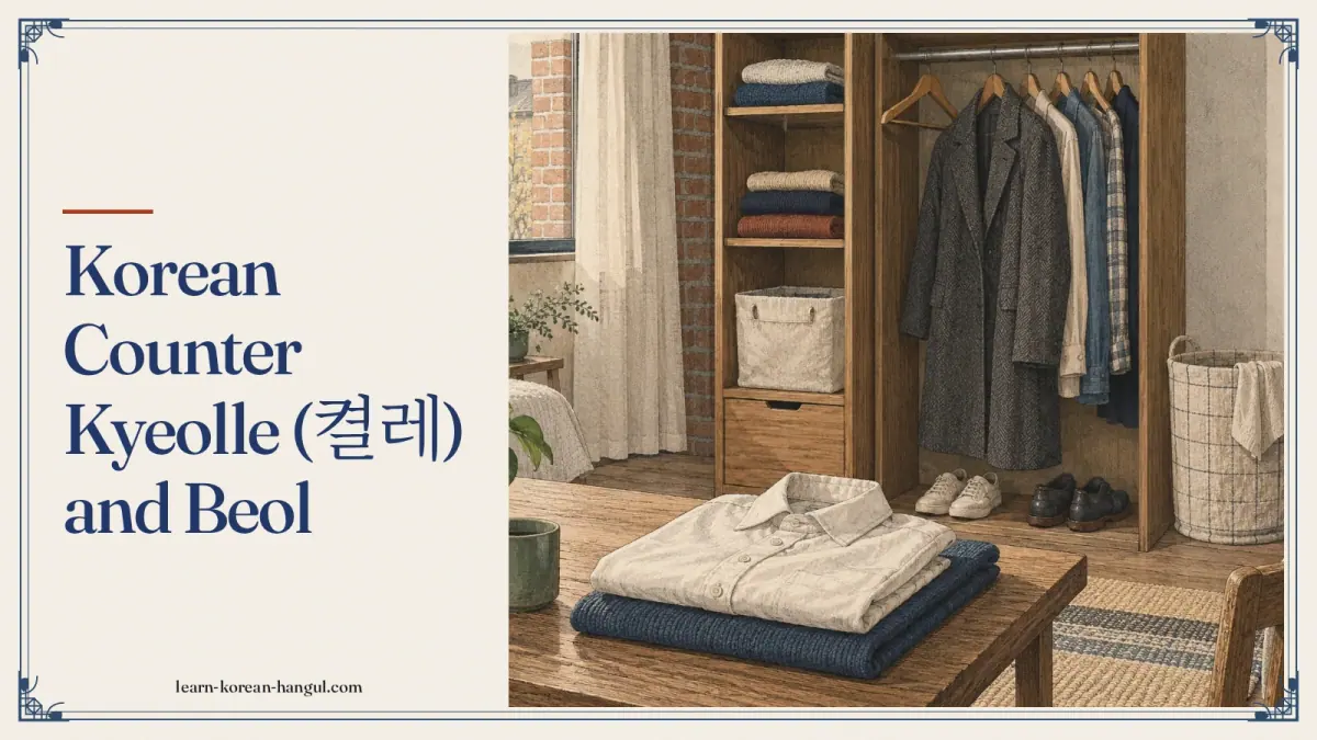Korean Counter Kyeolle (켤레) and Beol