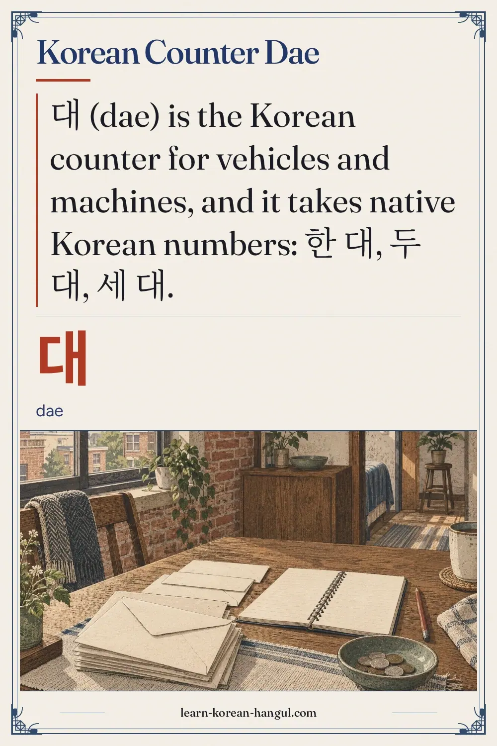 대 · dae · Korean Counter Dae